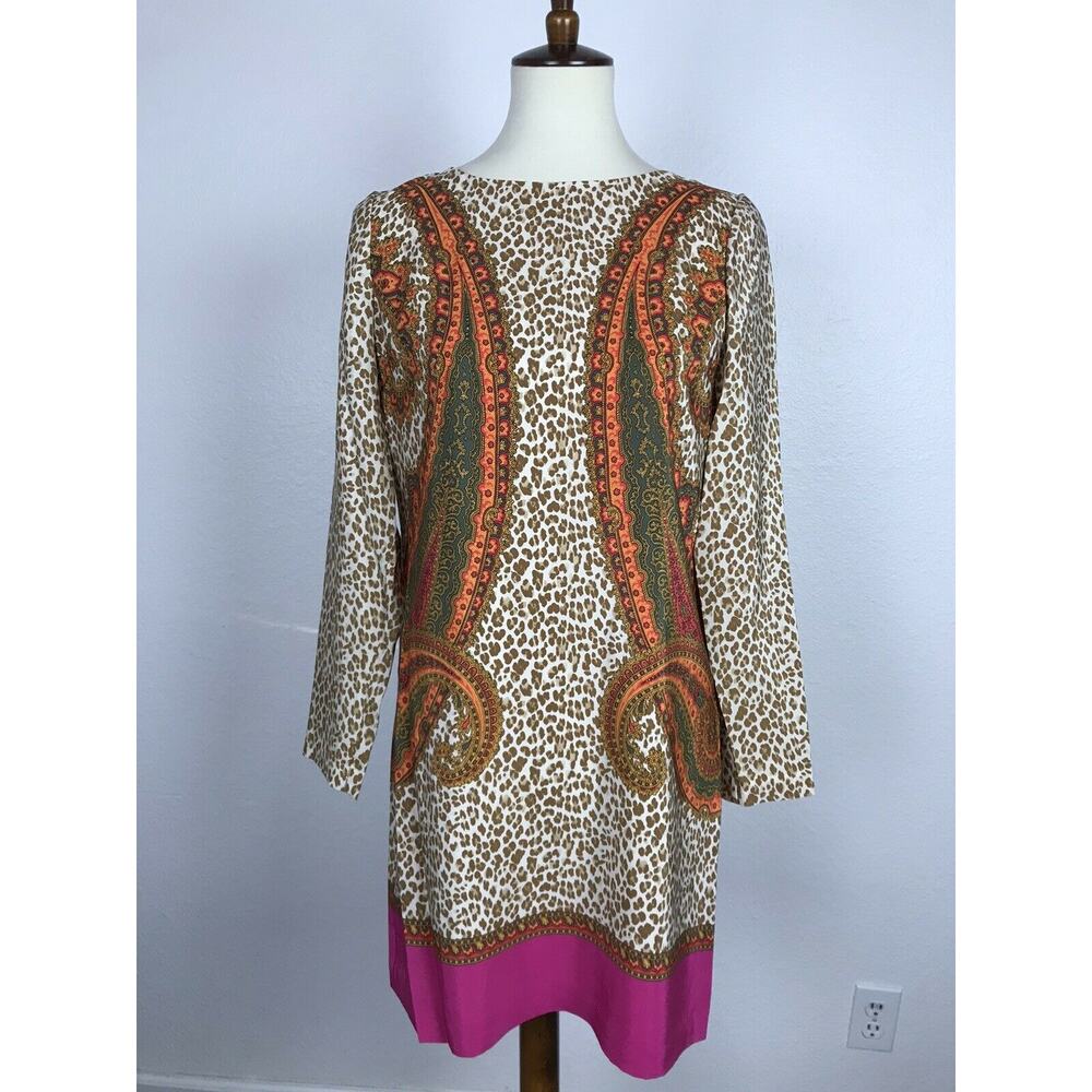 Juicy Couture Sweet Alabaster Paisley Silk Shift Dress